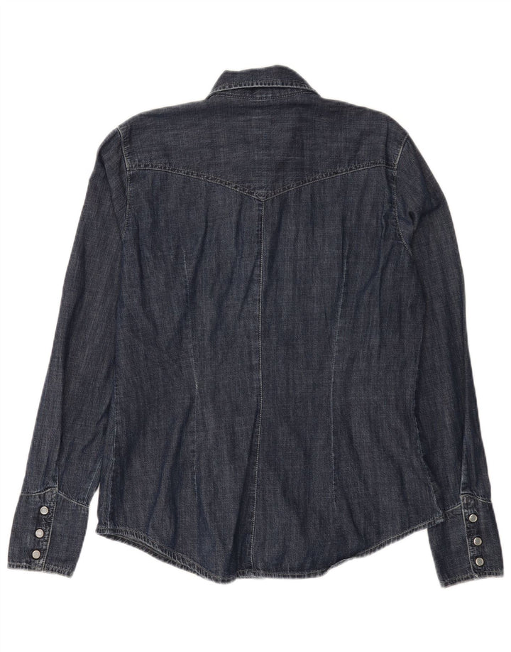 Camicia in denim da donna Carrera UK 16 grande cotone blu navy