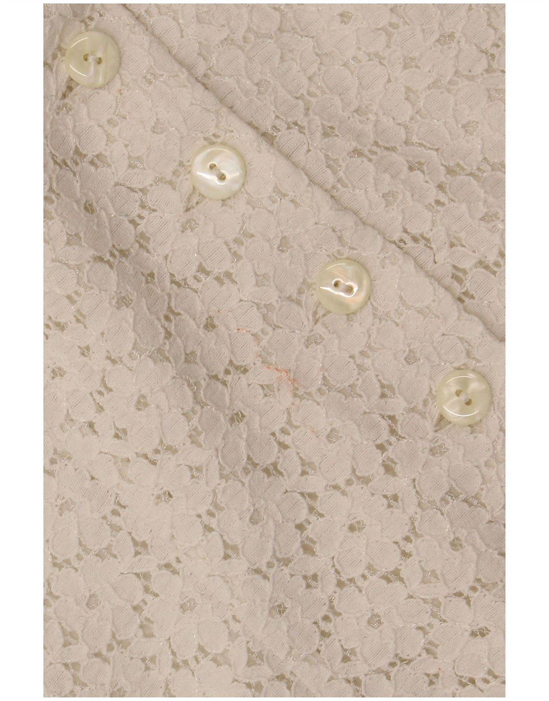 Camicetta da donna a maniche corte corta VINTAGE IT 46 Grande motivo floreale bianco sporco