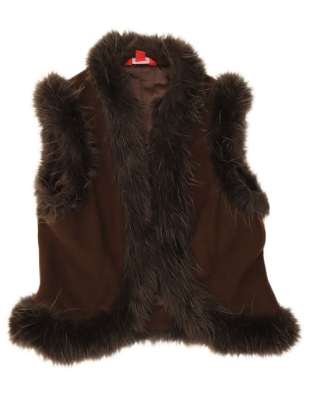 Gilet aperto corto da donna Monsoon UK 12 Lana marrone medio