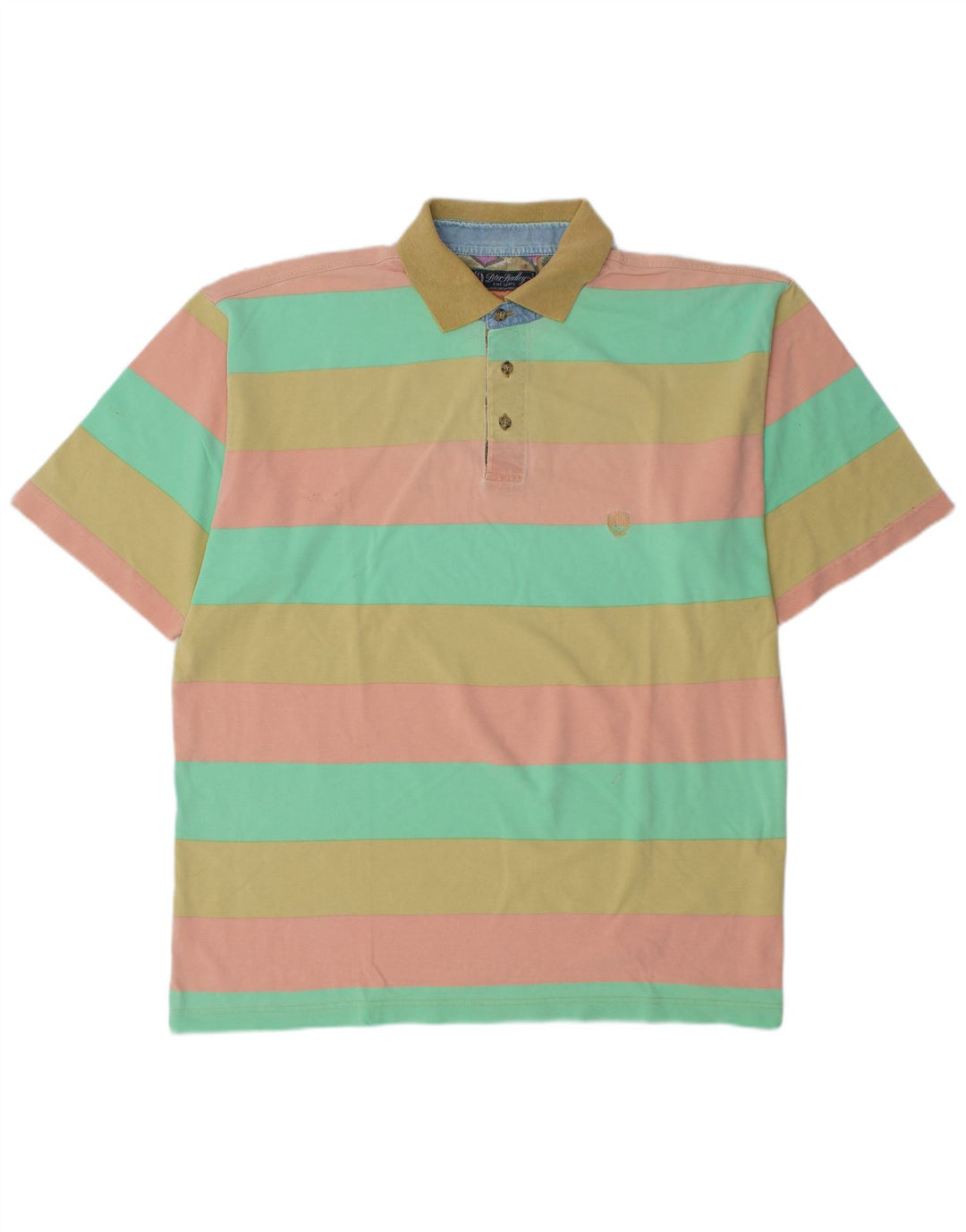 PETER HADLEY Polo da uomo XL in cotone a righe multicolore