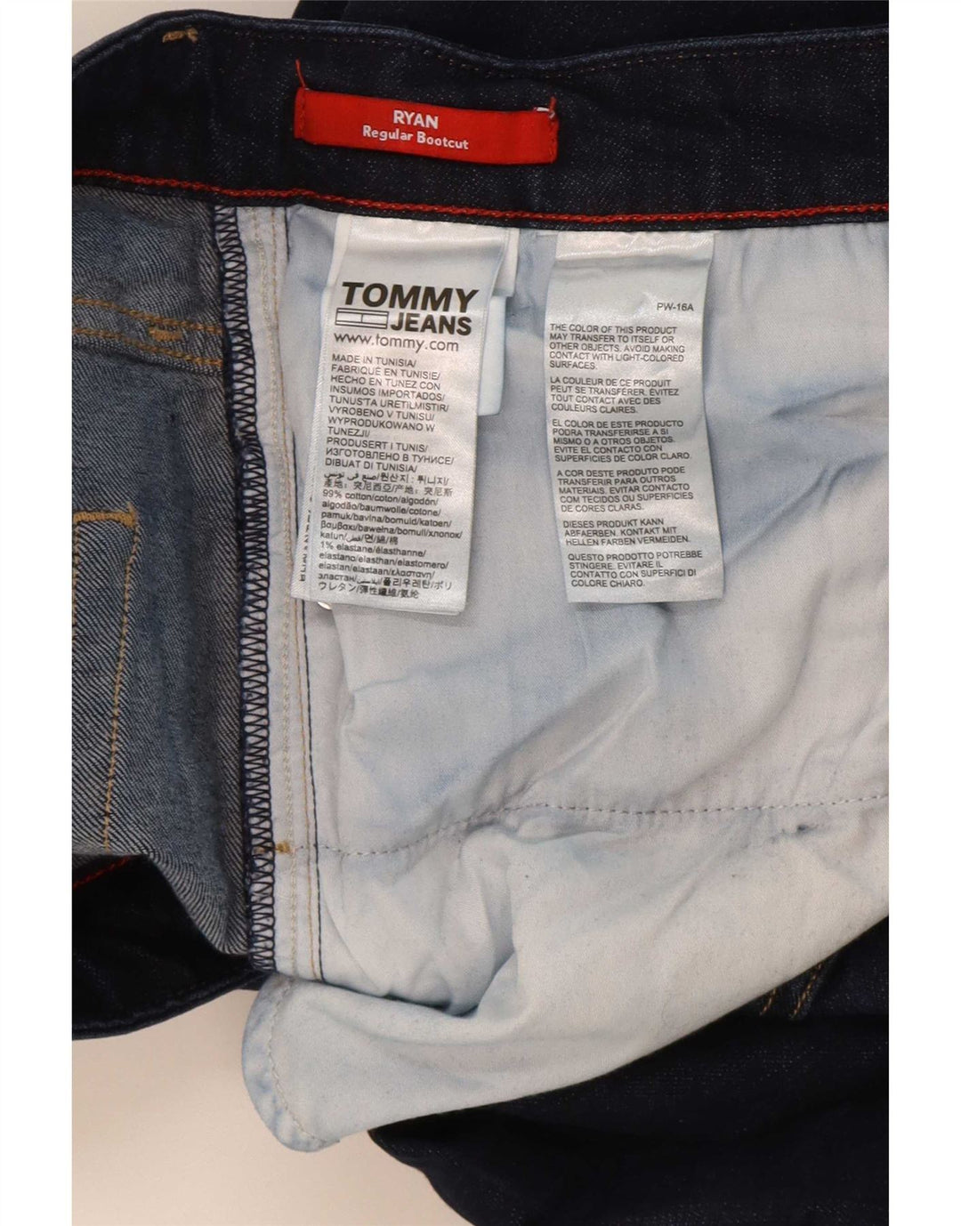 Tommy Hilfiger Donna Ryan Regular Bootcut Jeans W38 L30 Blu Navy Cotone