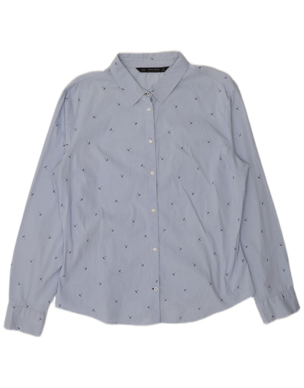 Camicia Zara da donna con motivo astratto UK 18 XL Blu