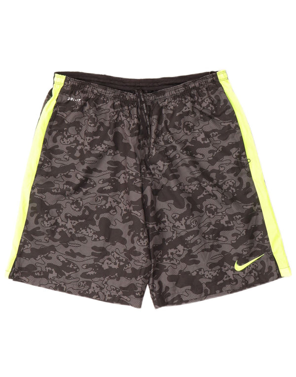Pantaloncini sportivi Nike Dri Fit da uomo, grandi, in poliestere nero