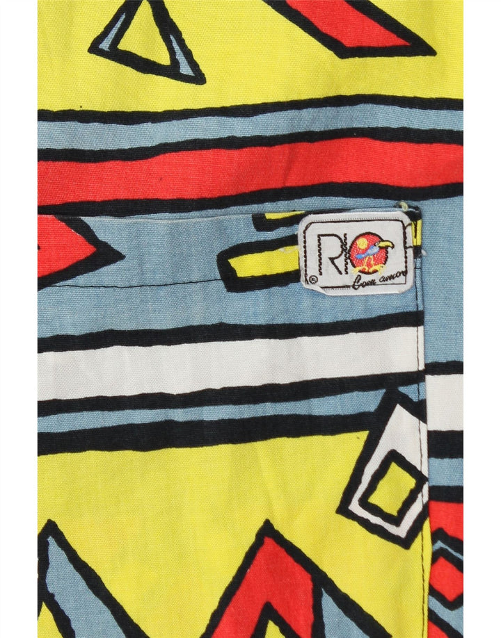 Camicia a maniche corte da uomo Rio Large in cotone geometrico multicolore