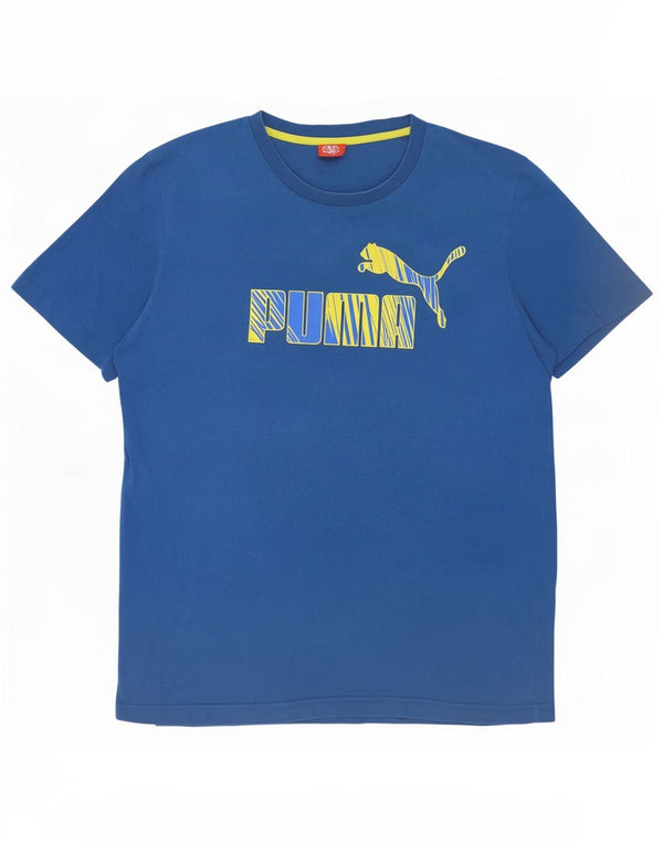 T-shirt grafica da uomo Puma grande blu