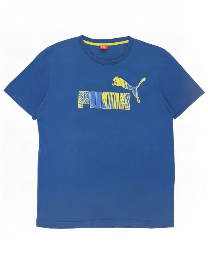 T-shirt grafica da uomo Puma grande blu