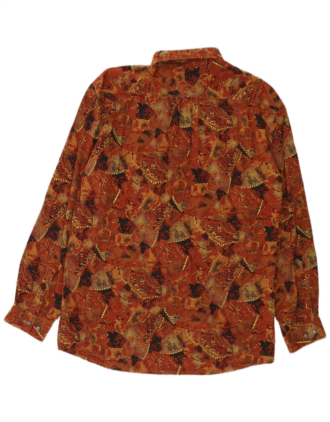 Camicia da uomo con motivo astratto Walter Wolf taglia 40 in viscosa marrone medio