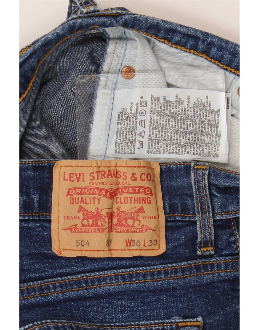 Jeans Levi's 584 Bootcut da donna W36 L30 in cotone blu