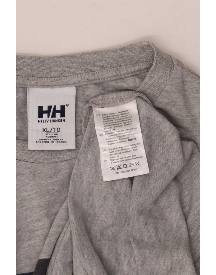 T-shirt grafica da uomo Helly Hansen Top XL in cotone grigio