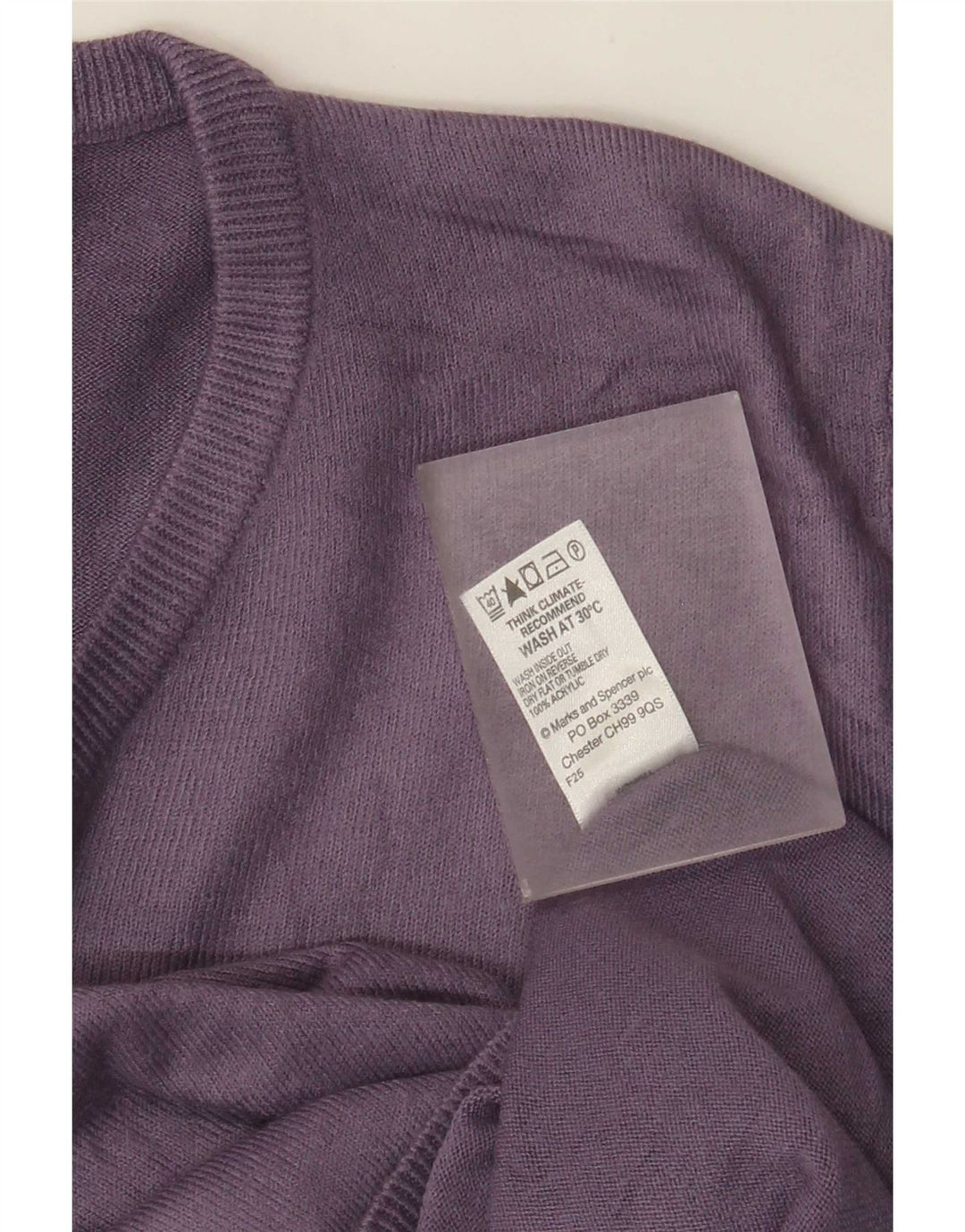 Maglione maglione con scollo a V blu Harbour da uomo Marks & Spencer piccolo viola