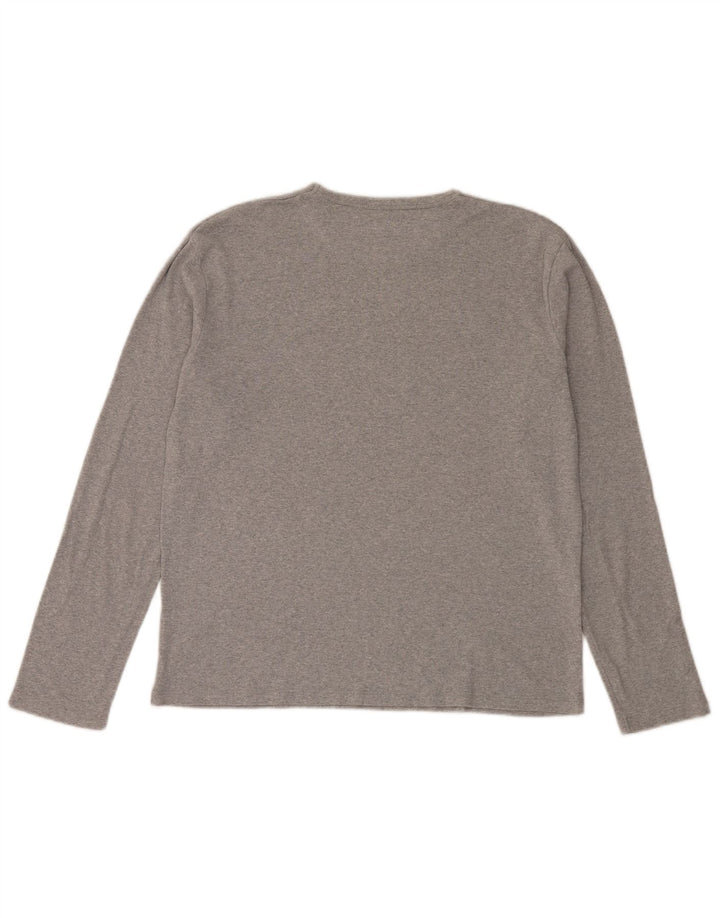 French Connection Top da uomo a maniche lunghe in cotone mélange grigio medio