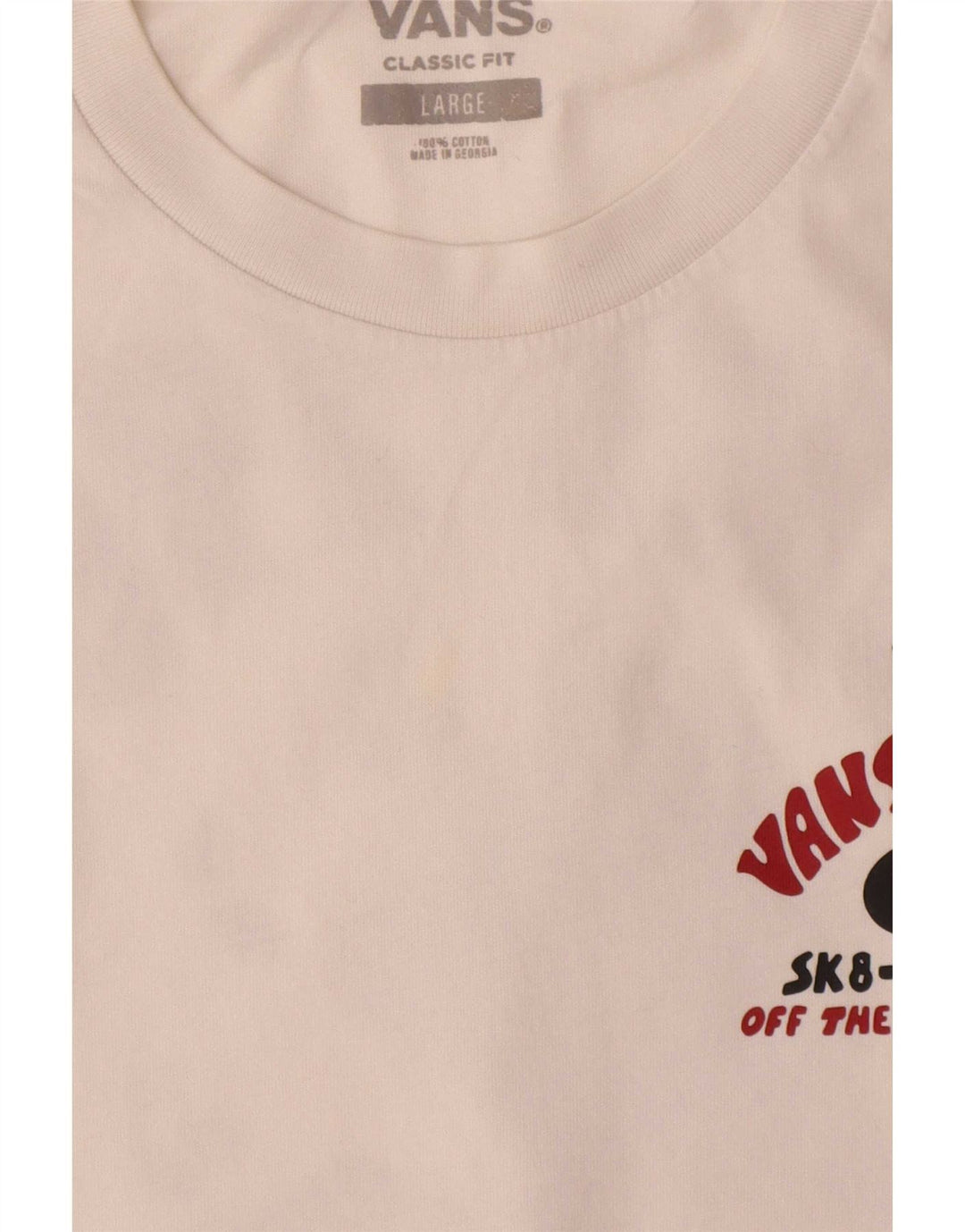 T-shirt grafica da uomo con vestibilità classica Vans, taglia grande, in cotone bianco