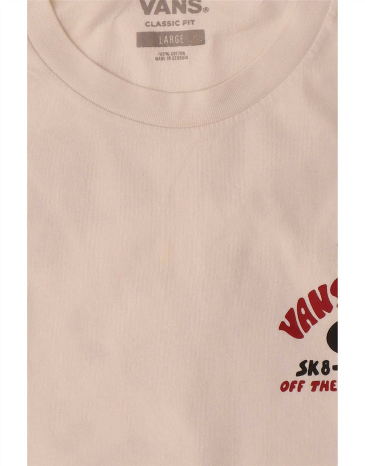 T-shirt grafica da uomo con vestibilità classica Vans, taglia grande, in cotone bianco