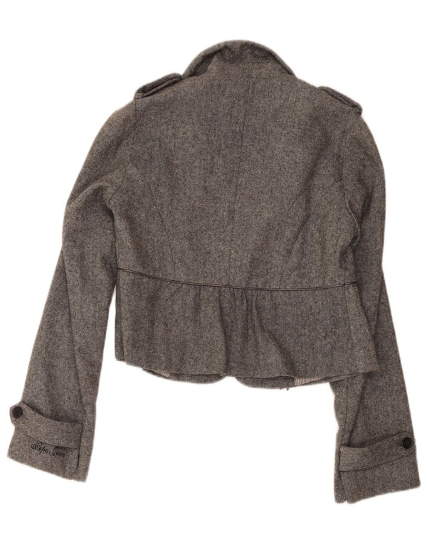 Giacca blazer corta militare da donna PEPE Jeans UK 12 grigio medio classico