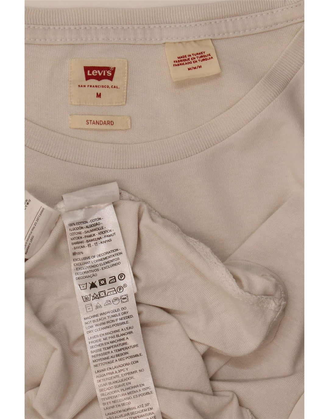 T-shirt Levi's da uomo con vestibilità standard, cotone bianco sporco medio