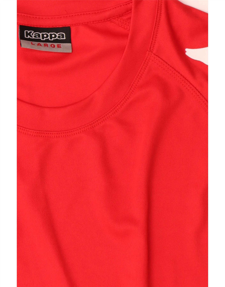 T-shirt grafica da uomo Kappa Top grande rosso in poliestere