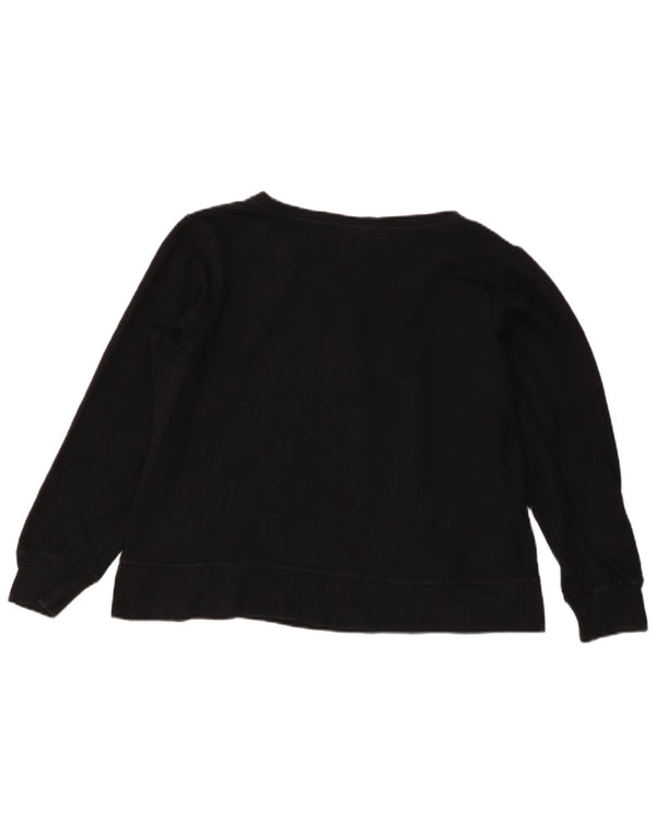 Harley Davidson Womens Graphic Crop Sweatshirt Jumper UK 16 Large Black