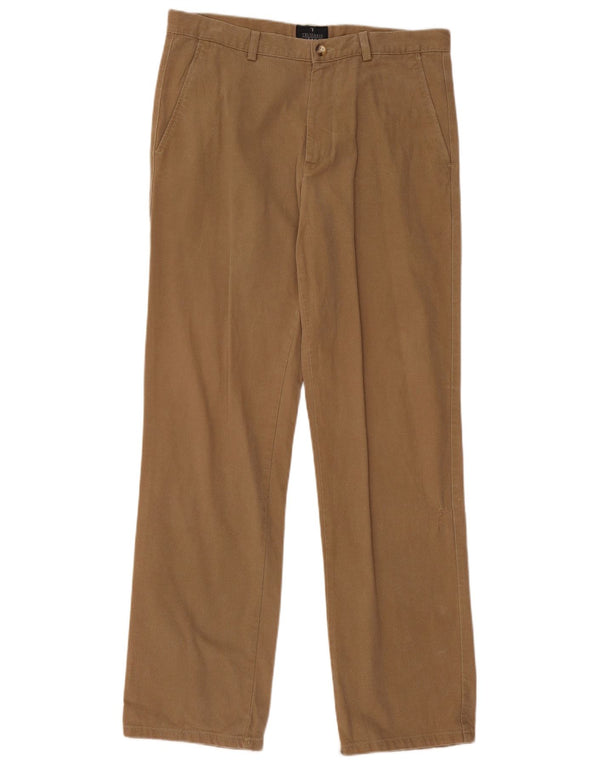 Pantaloni Chino Dritti Uomo TRUSSARDI IT 50 Large W34 L34 Gessato Beige