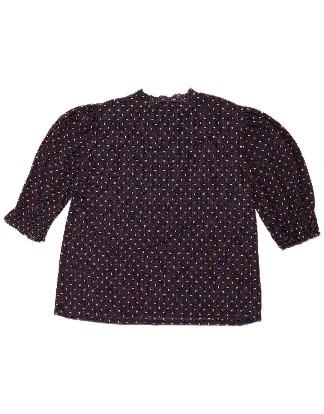 Top in camicetta da donna Zara UK 14 a pois blu navy medio