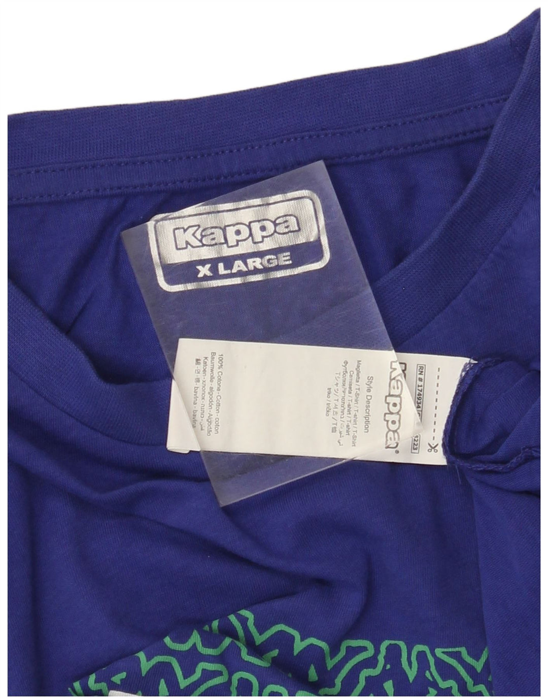 T-shirt grafica da uomo KAPPA Top XL in cotone blu
