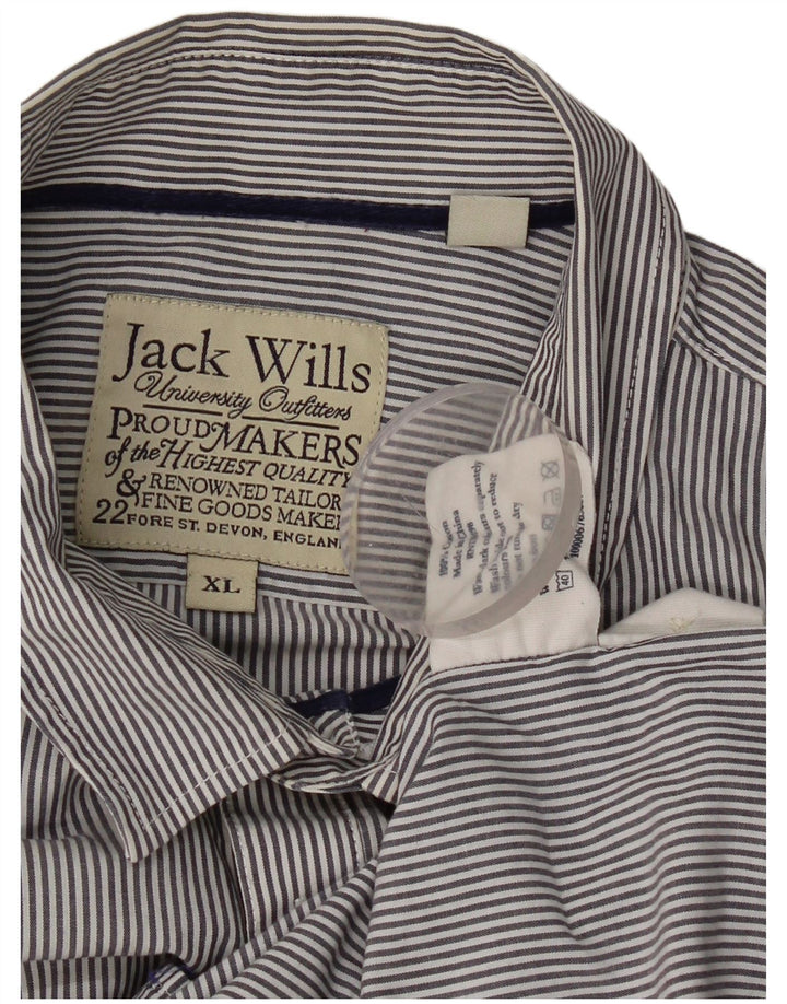 Camicia da uomo Jack Wills XL in cotone gessato blu navy