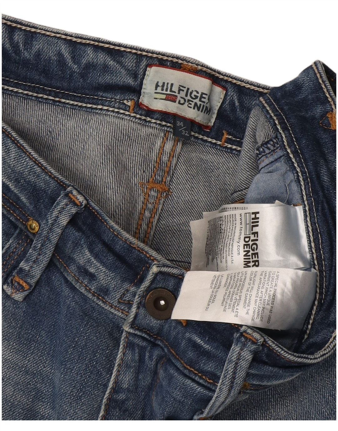 Jeans slim da uomo Tommy Hilfiger W34 L32 cotone blu