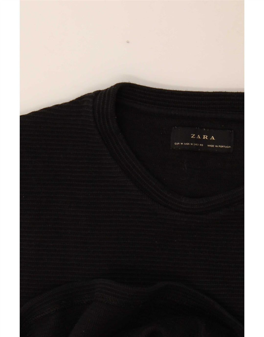 Top Zara da uomo a maniche lunghe a righe nere medie