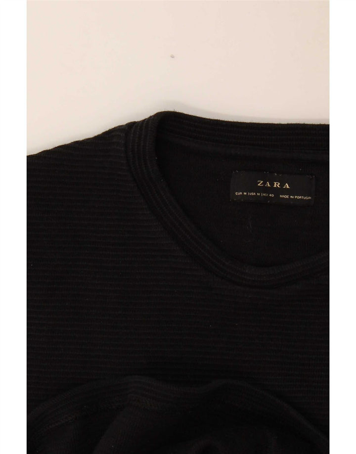 Top Zara da uomo a maniche lunghe a righe nere medie