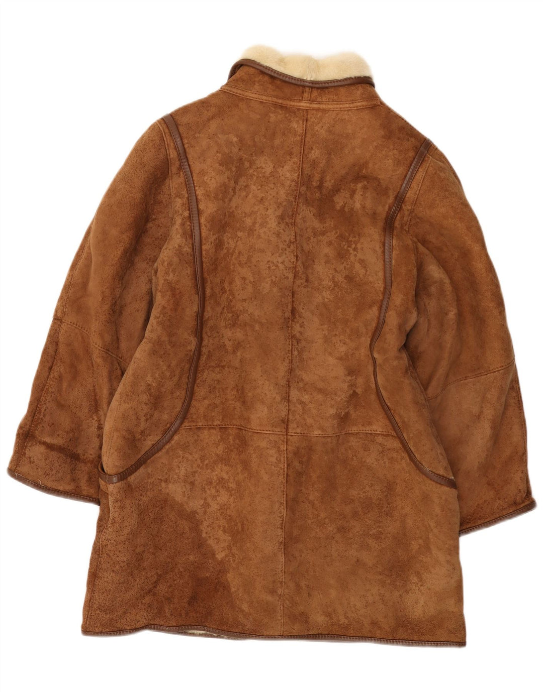 Cappotto oversize in shearling da donna VINTAGE IT 44 Shearling marrone medio