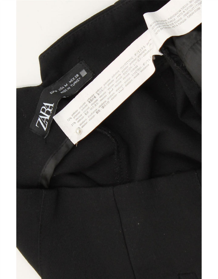 Pantaloni chino affusolati da donna ZARA medi W28 L26 poliestere nero