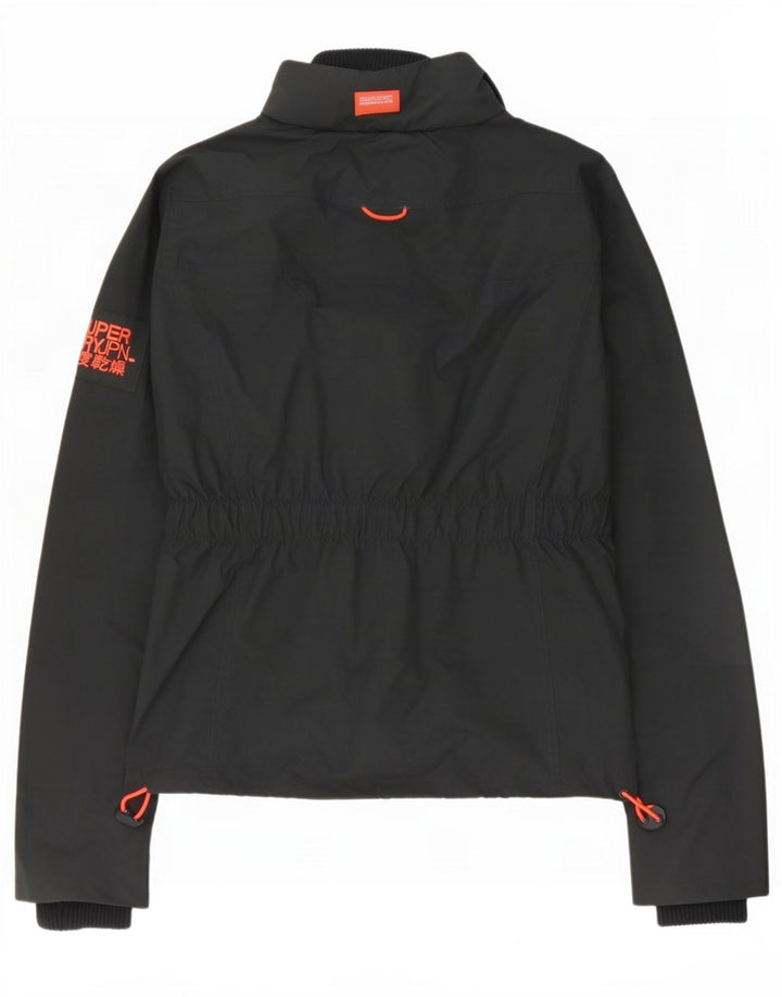 Giacca antipioggia grafica da donna Superdry UK 14 nylon grigio medio