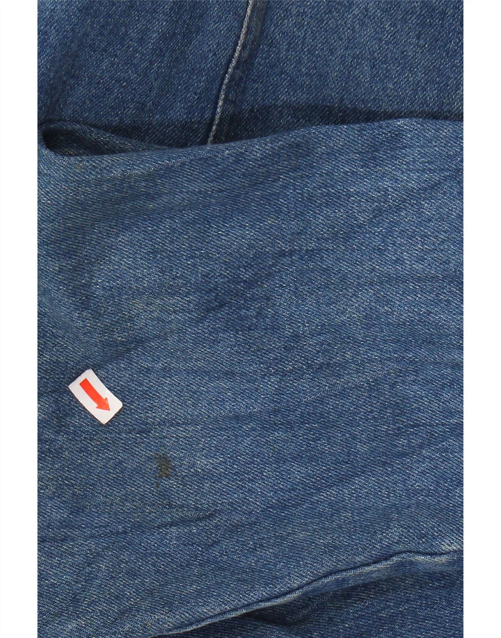 Giacca blazer da donna a 1 bottone in denim VINTAGE UK 16 grande blu