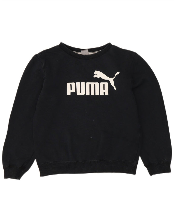 Felpa con grafica corta per ragazze Puma 11-12 anni in poliestere nero