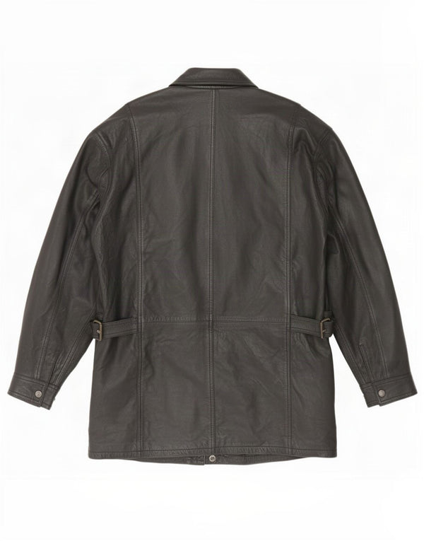 Giacca in pelle vintage da uomo UK 42 XL nera