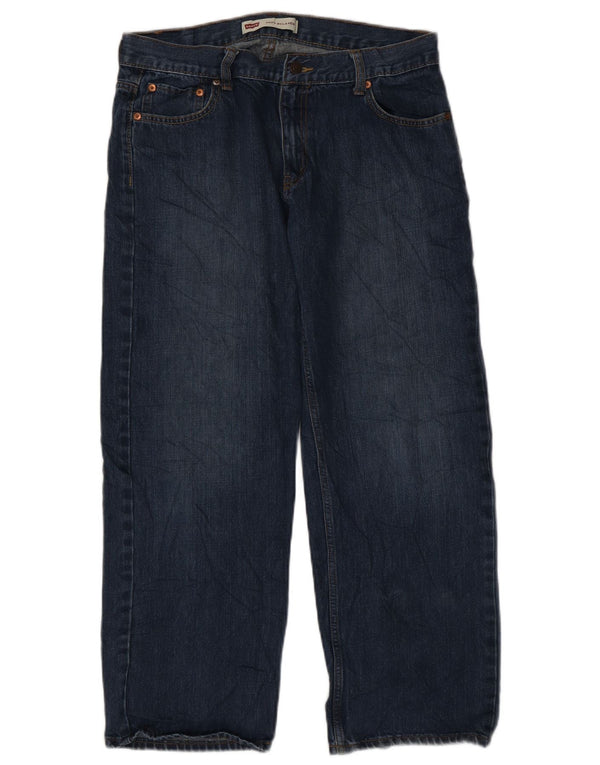 Jeans dritti Levi's Girls 550 vestibilità rilassata 13-14 anni W33 L28 Blu navy