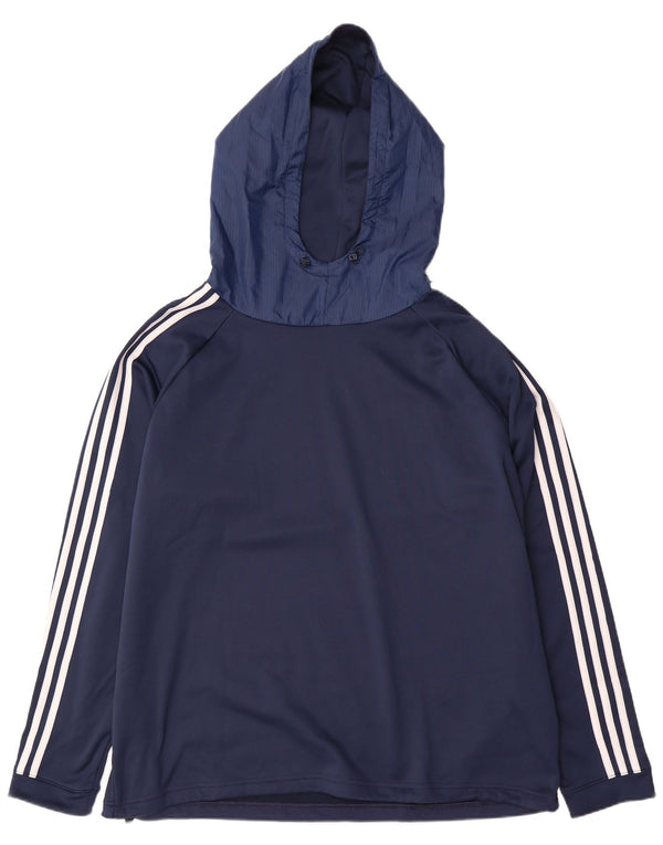 Adidas Mens Hoodie Jumper 2XL Navy Blue Polyester Sports