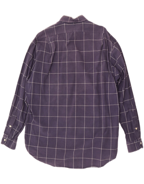 Polo Ralph Lauren Camicia da uomo grande in cotone a quadri blu navy