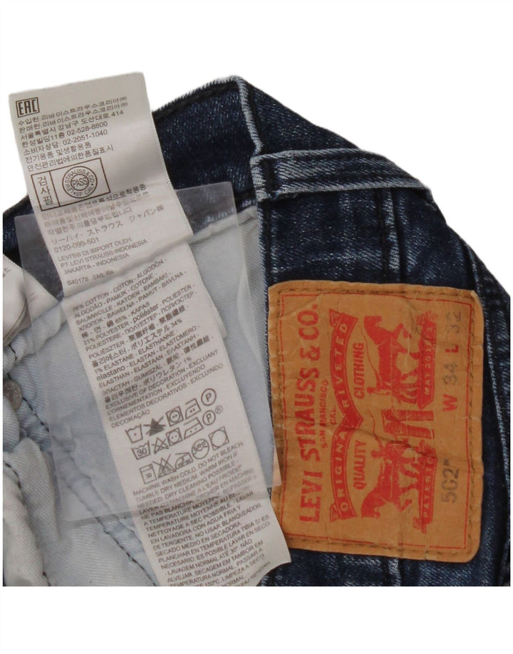 LEVI'S Jeans da uomo 502 affusolati W34 L32 in cotone blu