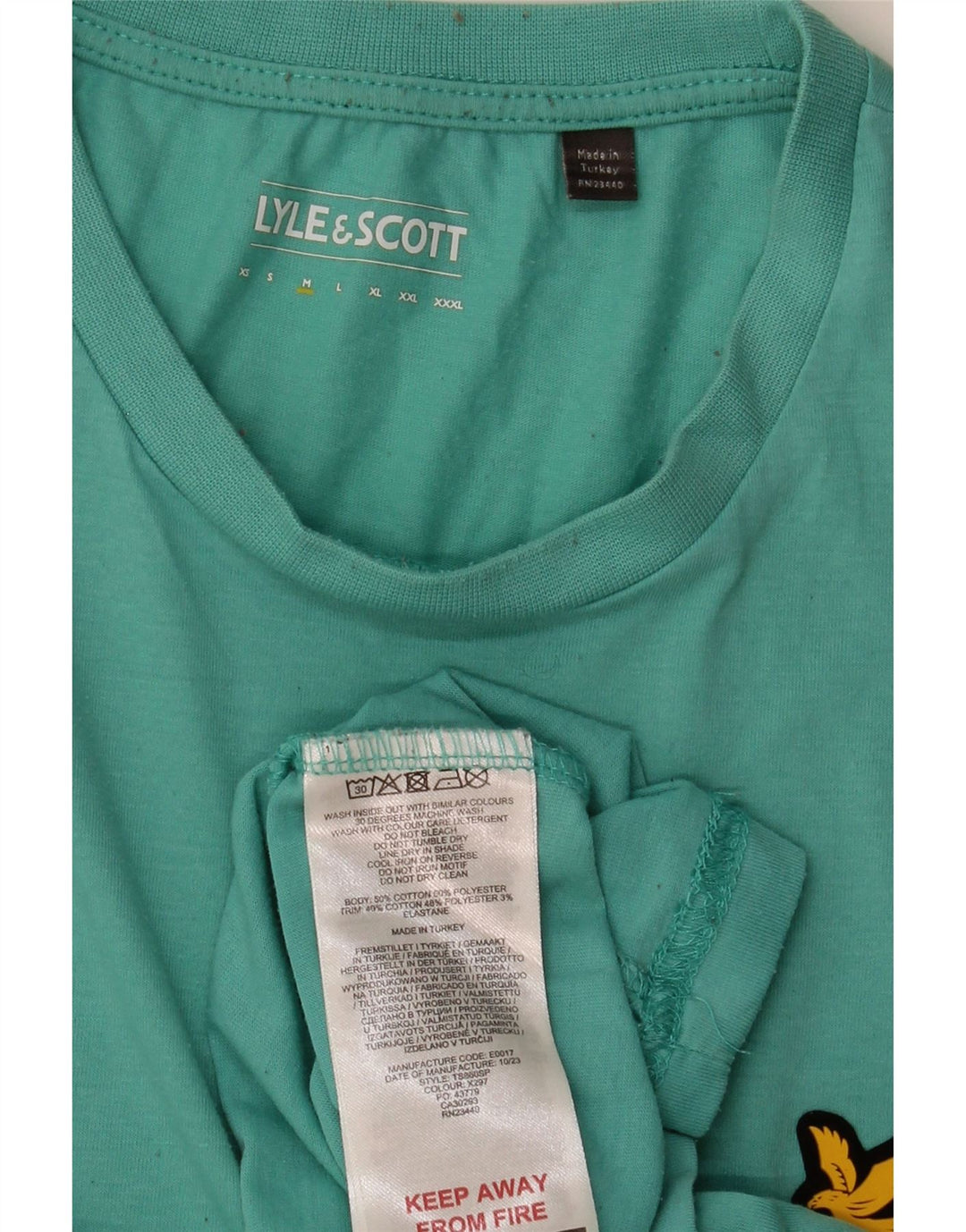T-shirt da uomo LYLE & SCOTT Top in cotone turchese medio