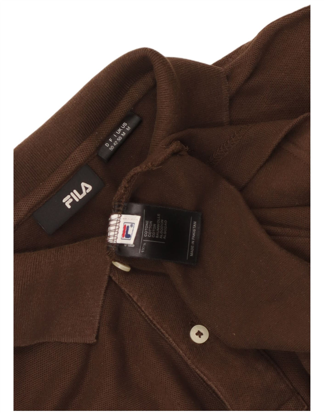 Polo da uomo Fila in cotone marrone medio