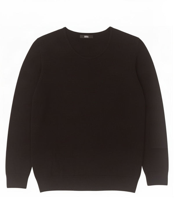 Maglione maglione con scollo a barca da donna Marks & Spencer UK 16 grande acrilico nero