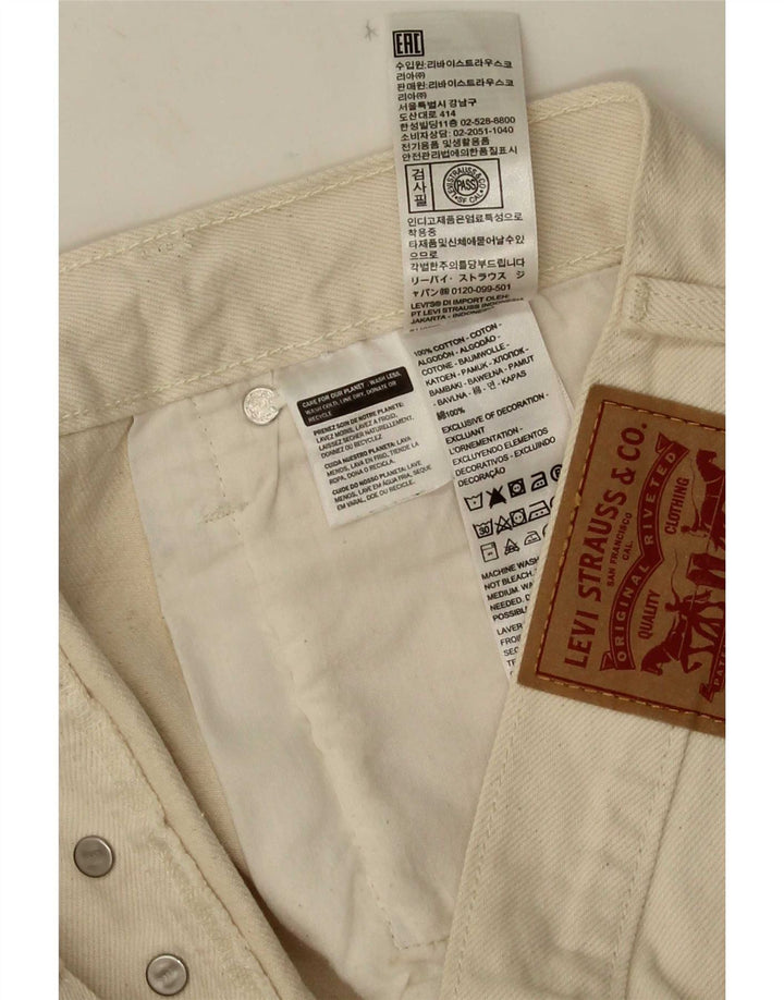 Pantaloncini di jeans a vita alta Levi's 501 da donna W31 Farfalla media bianco sporco