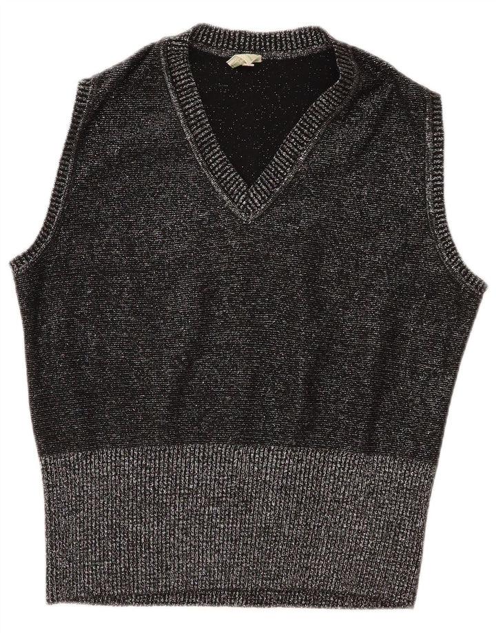 Canotta vintage da donna IT 44 Poliacrilico screziato grigio medio