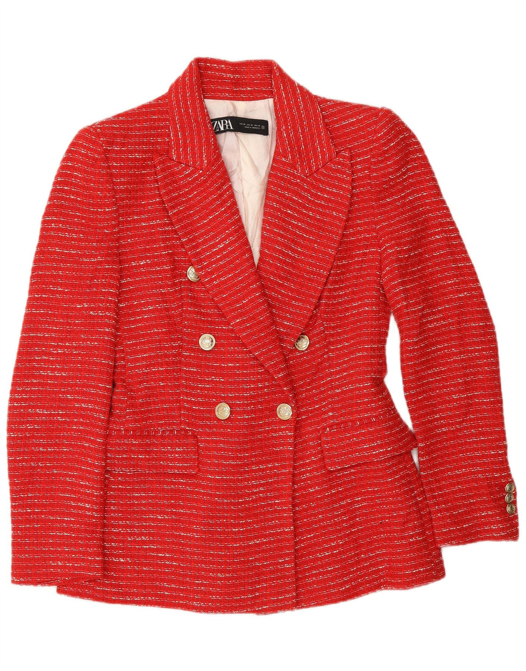 Giacca blazer doppiopetto da donna Zara UK 6 XS rossa a righe