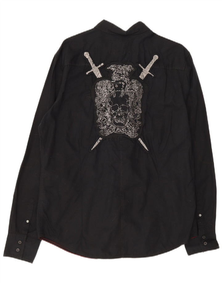 Camicia grafica da uomo Dkny grande in cotone nero