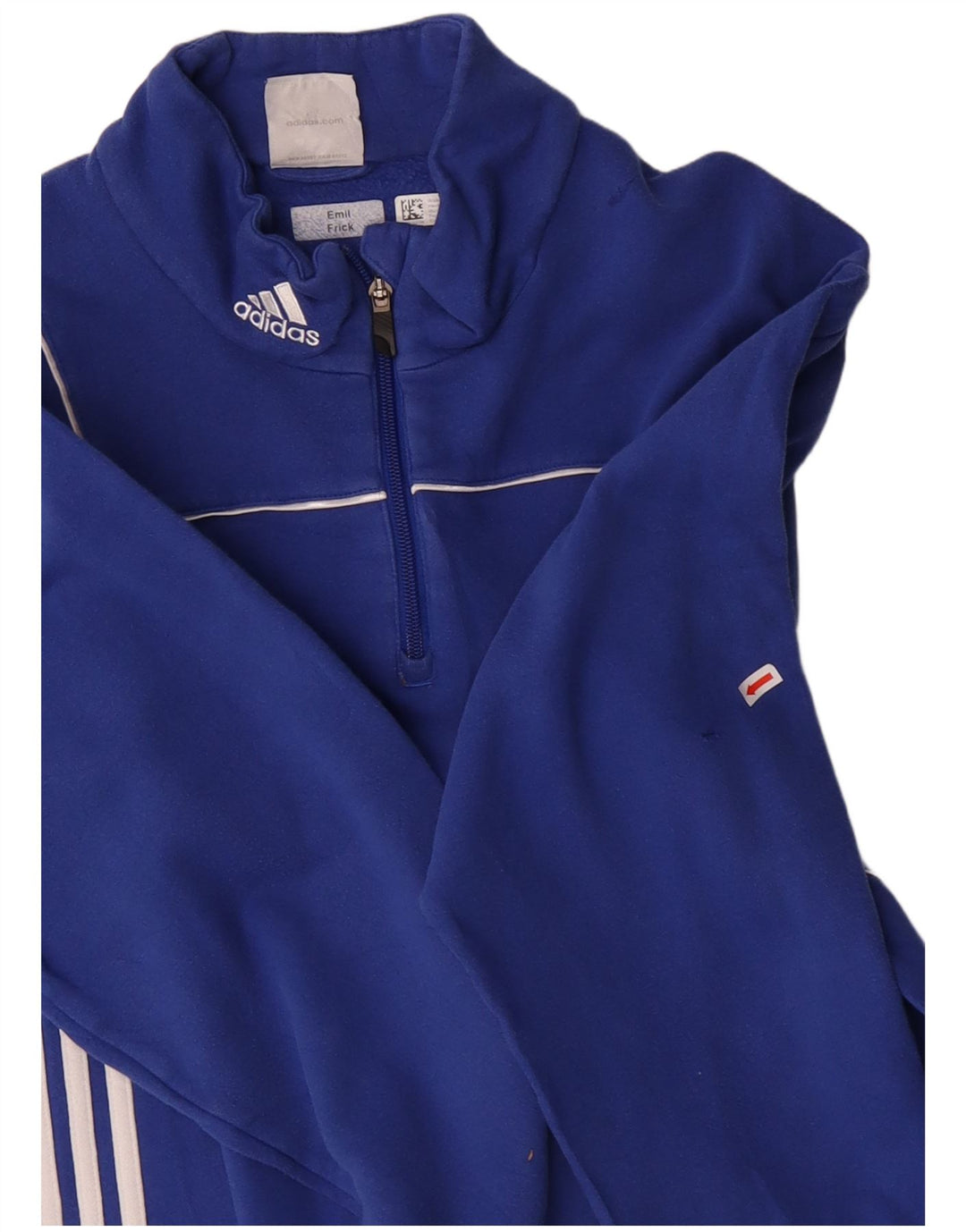 Felpa ADIDAS da uomo con zip e collo UK 48/50 XL Blu