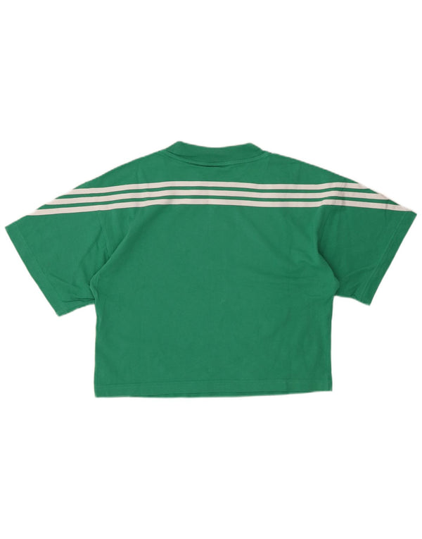 T-shirt corta oversize da donna ADIDAS UK 4/6 XS cotone verde