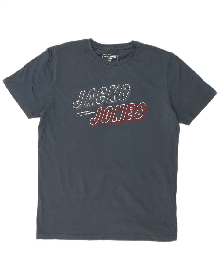 JACK & JONES T-shirt grafica da uomo in cotone medio blu navy
