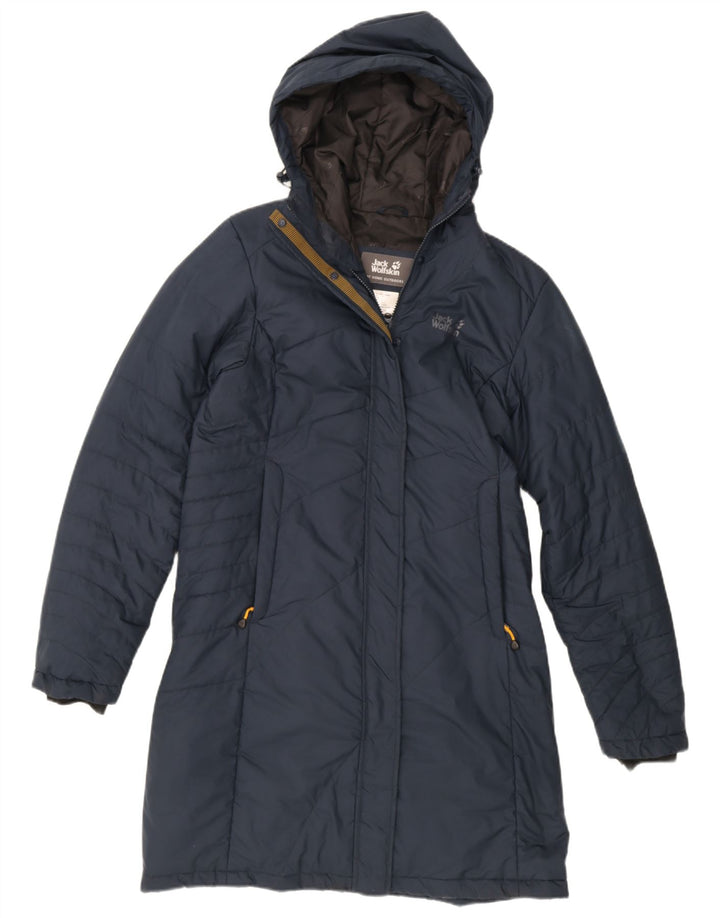 Cappotto imbottito con cappuccio da uomo Jack Wolfskin UK 12/14 Poliestere medio blu navy