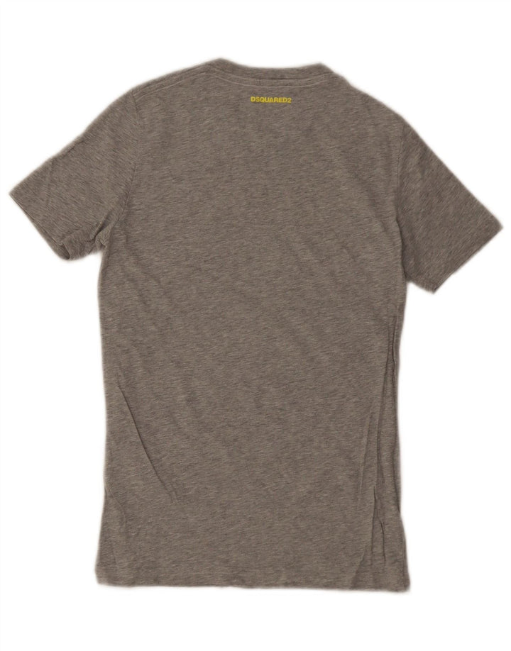 T-shirt grafica per ragazzi Dsquared2 Top 11-12 anni in cotone chiazzato grigio